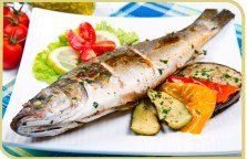 Levrek + salata + 2 çeşit meze